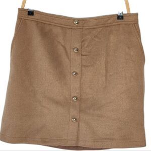 Ann Taylor Brown Button-Front Mini Skirt